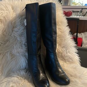 Cole Haan leather knee high boots, wide width wide calf